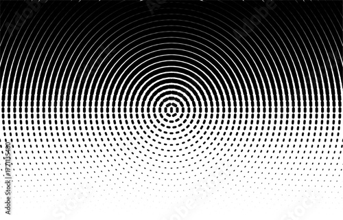 Concentric Circles Gradient Black and White.