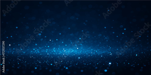 Dark space full of light particles, a starry night sky or a blue galaxy with a nebula