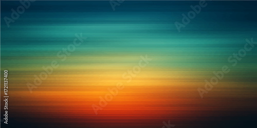 Vibrant abstract lines blur across a sun-kissed sky, blending shades of blue and orange like a colorful ocean sunset