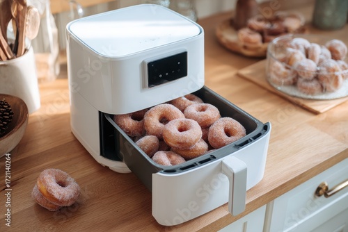 Sugar-coated donuts made in air fryer at home