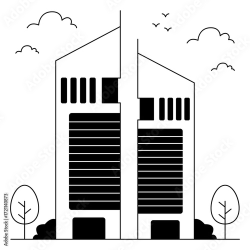 A trendy design icon of emirates tower