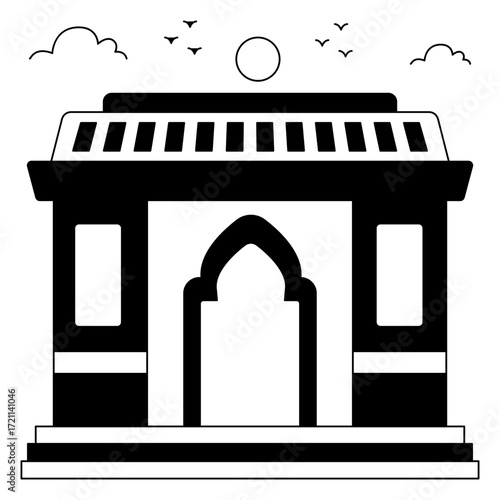 Perfect design icon of allama iqbal tomb