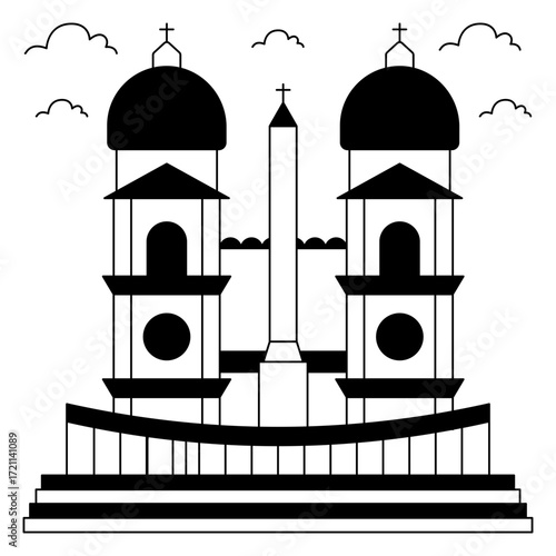 A beautiful design icon of spanish steps