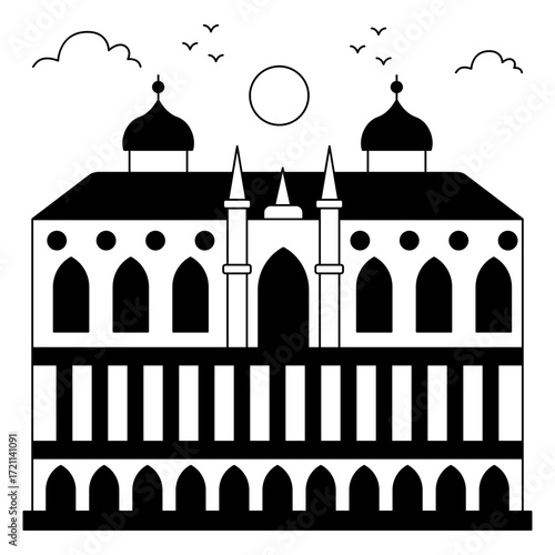 A beautiful design icon of doges palace