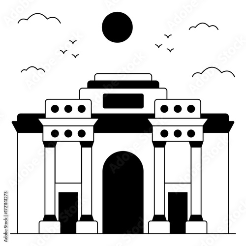 A trendy design icon of menin gat