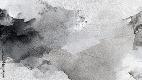 墨の濃淡が広がる和風水墨画の背景抽象表現。デザインやアート作品の素材活用に最適な和風テクスチャー。