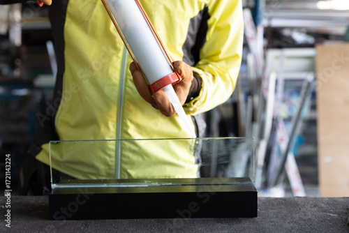 Craftsmen use general and industrial silicone glue.