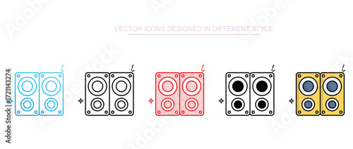 Speaker icon design with white background stock illustration
