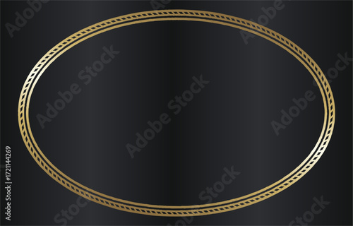 Elegant Gold Oval Frame on Dark Background.