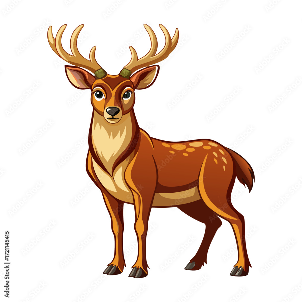 Fototapeta premium Deer Clipart Wild Animal Transparent Background Illustration. Deer vector , Deer design, Deer logo, Deer icon, Deer concept, Deer template, Deer topics Deer art, Deer cartoon.