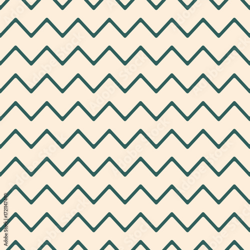 Deep teal rounded zigzag lines over a soft cream background in a seamless pattern. Great for clean, minimal, and natural-themed designs for both digital and print media.