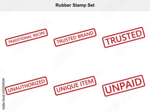 Rubber Stamp Set Featuring Traditional Recipe, Trusted Brand, and Unique Item