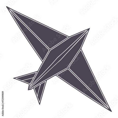 Geometric origami bird design with sharp angles symbolizing flight and precision 