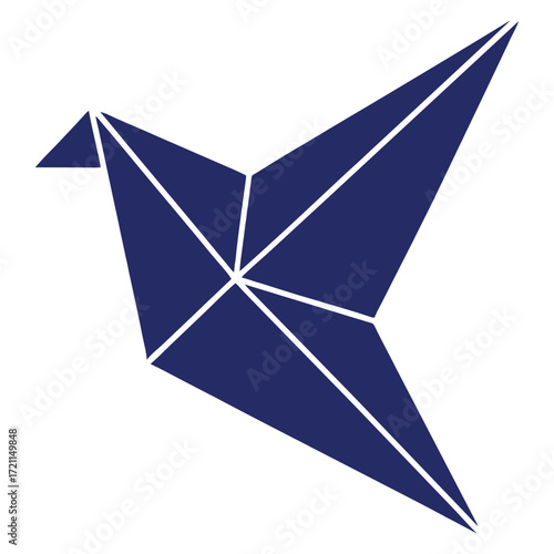 Geometric origami bird flying symbol geometric origami bird flying symbol 