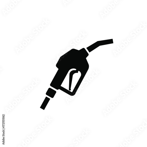 Black silhouette of a fuel pump nozzle with a textured effect symbolizing energy and automotive industry silhouette