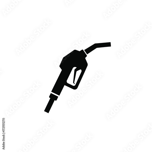 Silhouette of a fuel nozzle for gas station and vehicle refueling silhouette