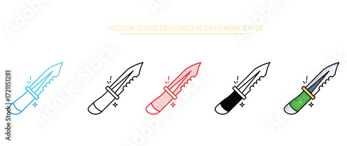 Dagger icon design with white background stock illustration