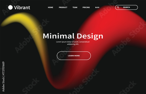 Abstract Red and Gold Swirl Website Design Template vector