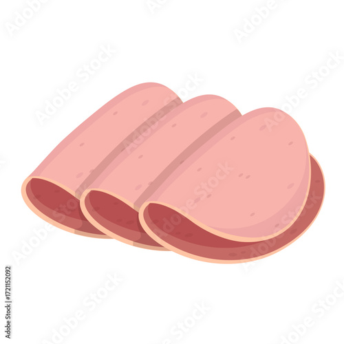 ham slices flat vector illustration logo icon clipart