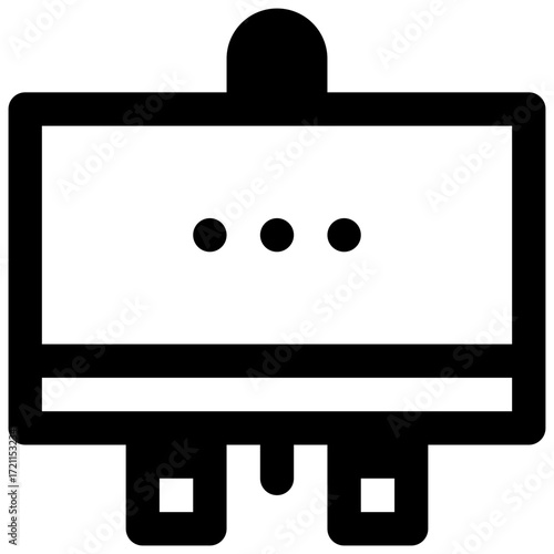 Art therapy. Outlined stroke vector icon with black-filled details.