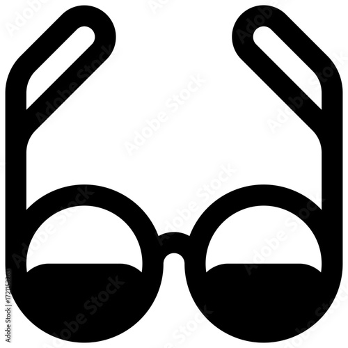 Bifocal lenses. Outlined stroke vector icon with black-filled details.