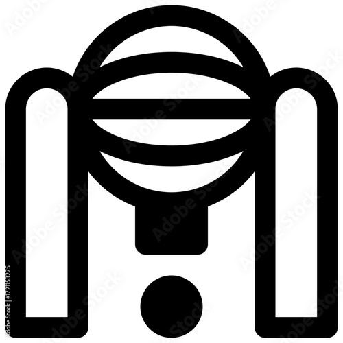 Bingo. Outlined stroke vector icon with black-filled details.