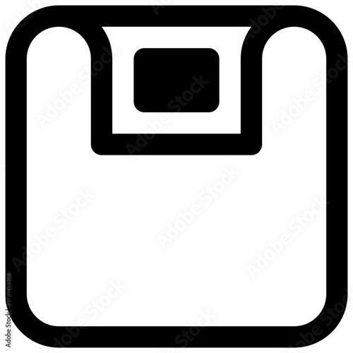 Scale. Outlined stroke vector icon with black-filled details.
