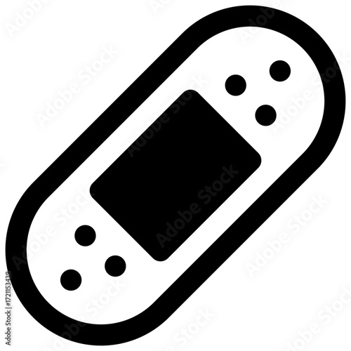 Wound care. Outlined stroke vector icon with black-filled details.