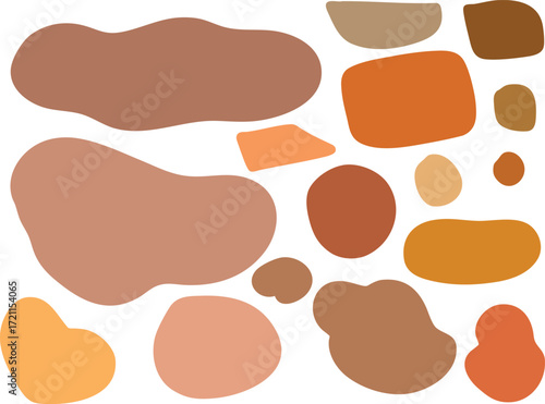 Vektor illustration of a blob shape, hand drawn rectangle, hand drawn box, text box (color theme autumn)