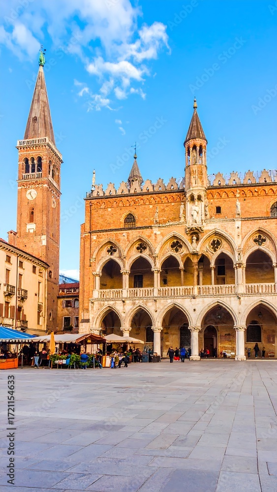 Naklejka premium Italian piazza with historical buildings