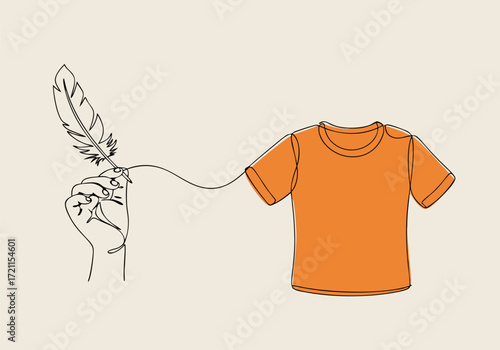 National Day of Truth and Reconciliation A symbolic orange shirt and feather in illustration