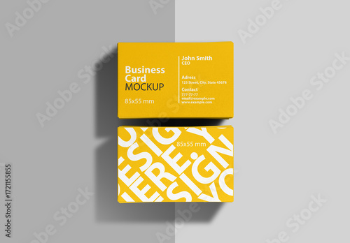 Two Stacks of Business Cards Mockup