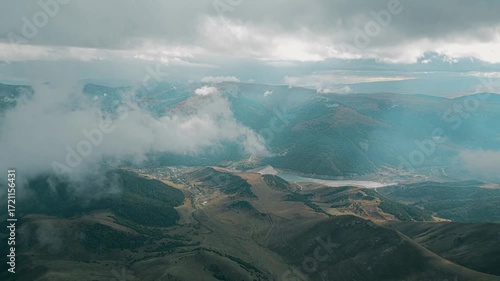 aerial view of the mountains