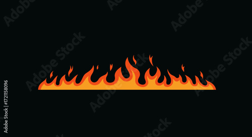 Fiery flames dance with intense heat and bright orange and yellow energy