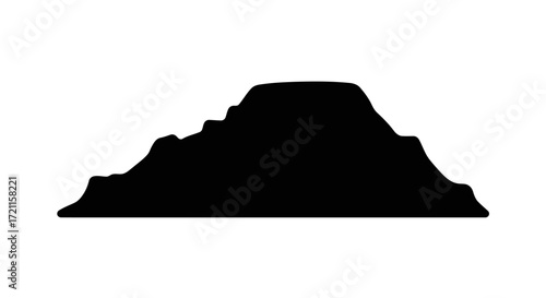 Silhouette of the state of virginia shaped like a mountainous terrain in black and white