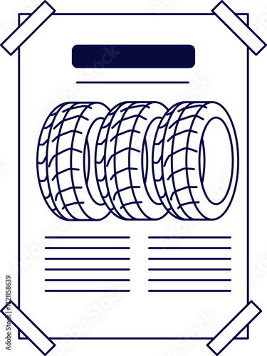 Aesthetic automotive tire poster design featuring detailed tread patterns