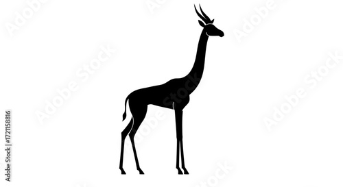 Silhouette of a graceful gazelle standing tall in profile elegant wild animal wildlife safari nature