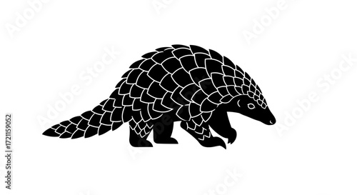 Unique black and white pangolin design wildlife animal art for animal lovers