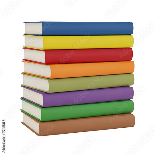 Wallpaper Mural Stack of colorful books isolated on transparent background Torontodigital.ca