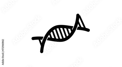 Stylized black dna double helix icon symbol representing genetics and life science research