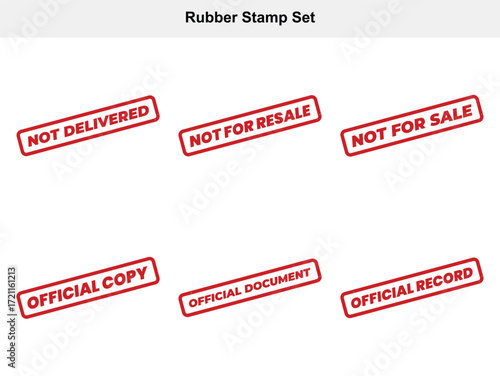 Rubber Stamps Set, Including Not Delivered, Not for Resale and Official Records
