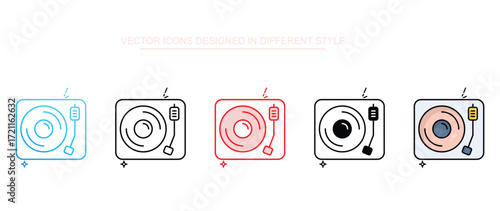 Vinyl Record icon design with white background stock illustration