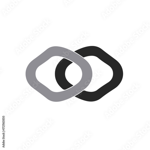 Interlocked gray and black hollow rings