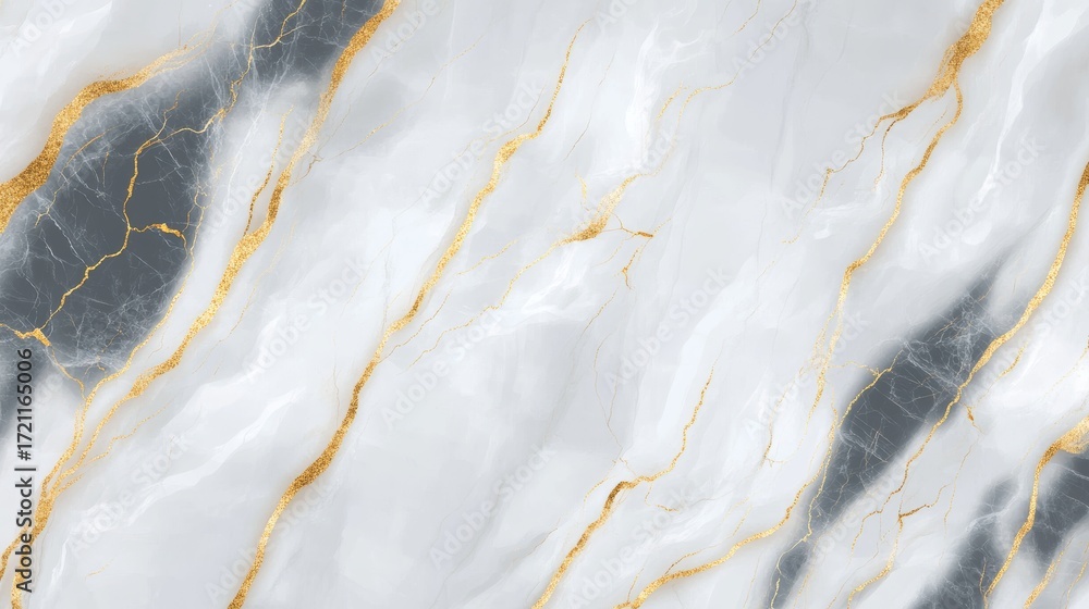 Fototapeta premium Luxurious Marble Texture Background with Golden Veins and Creamy Gray Swirls for Elegant Designs