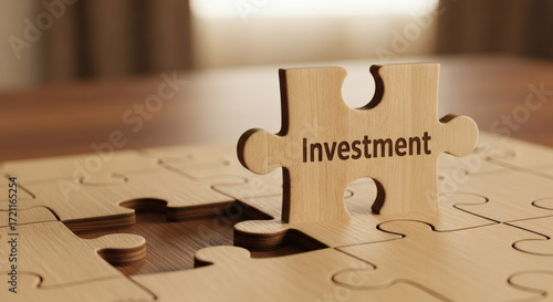 Investment Puzzle Piece Completing the Whole Picture of Financial Strategy.