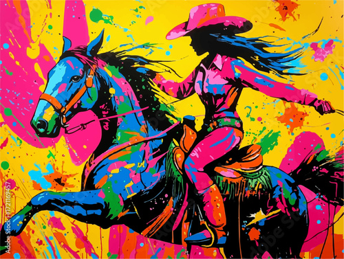 Cowgirl Surreal Cowgirl's Dreamy Ethereal Rodeo Arena
