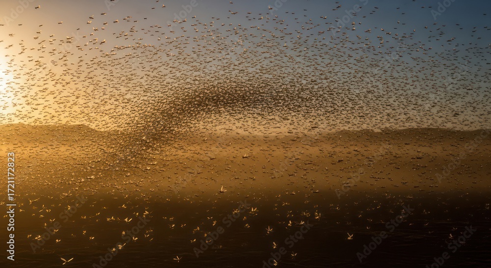 custom made wallpaper toronto digitalMajestic murmuration: birds dance across the golden sky in breathtaking aerial display