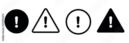 Set of caution, danger and warning signs