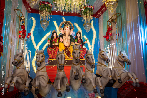 Beautiful Sculpture of Lord Ganesh. Happy Ganesh Chaturthi