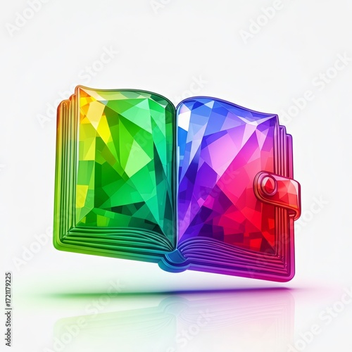 Rainbow Crystal Book: Low Poly Geometric Design